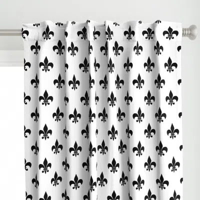 Spoonflower 3 Inch Black Fleur-de-lis Curtain Panel