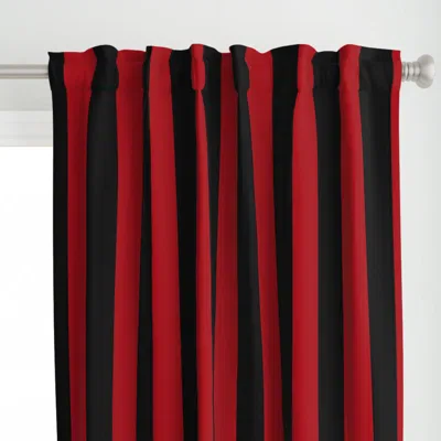 Spoonflower 3 Inch Dark Red And Black Curtain Panel