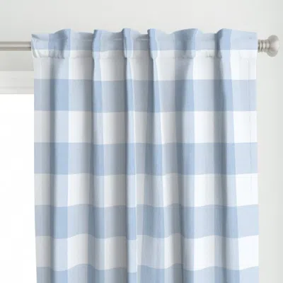 Spoonflower 33 Sky Blue Gingham Extra Curtain Panel