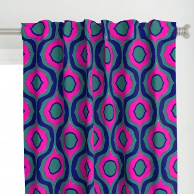 Spoonflower 60's Tessellation // Teal Curtain Panel