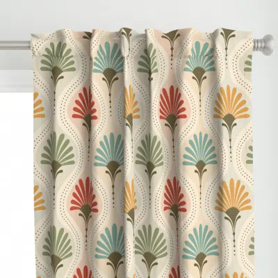 Spoonflower 70s Garden Blooms Large Curtain Panel
