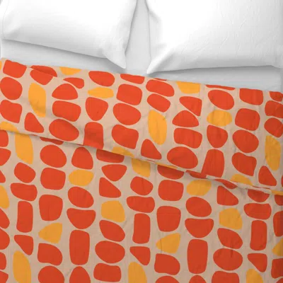 Spoonflower 70s Stacked Stones Simple 18in Seamless Repeat Euro Pillow Sham