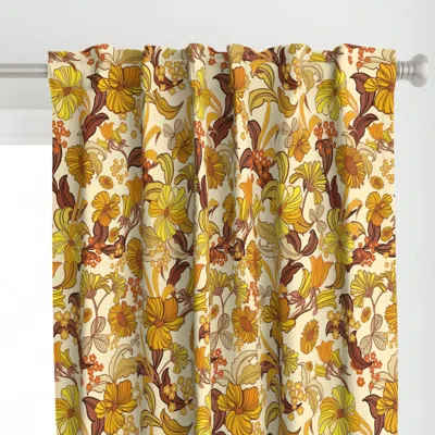 Spoonflower 70s Vintage Swirly Curtain Panel