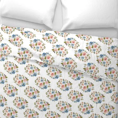 Spoonflower 8" Autumn Garden Bouquet White Wide Cotton Sateen 3.5 oz 26" X 20" Standard Knife Edge