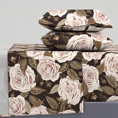 Spoonflower A Realm Of Roses Dark Academia Queen Sheet Set
