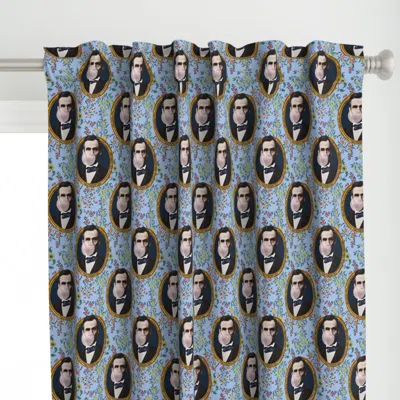 Spoonflower Abe Lincoln Bubble Gum Curtain Panel