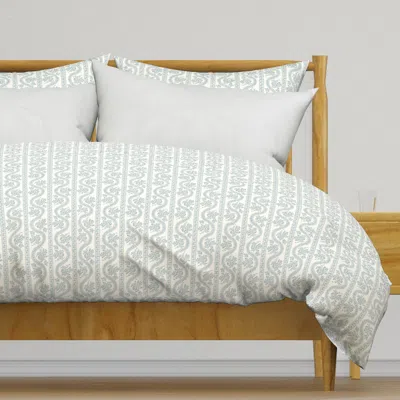 Spoonflower Abigail Serpentine Gray Blue Duvet Cover