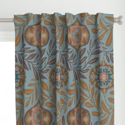 Spoonflower Abstract Mod Ogee Floral Curtain Panel