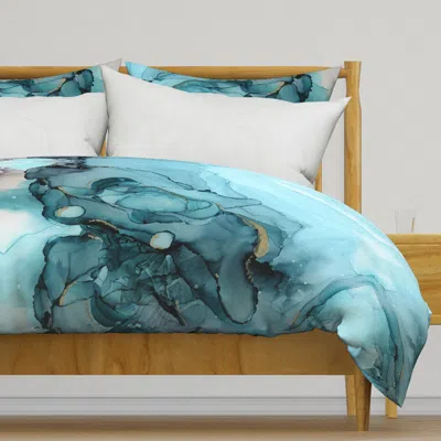 Spoonflower Abstract Ocean Blue Less White Duvet Cover