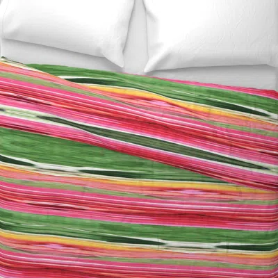 Spoonflower Abstract Pattern The Red Green Wide Cotton Sateen 3.5 oz 26" X 20" Standard Knife Edge