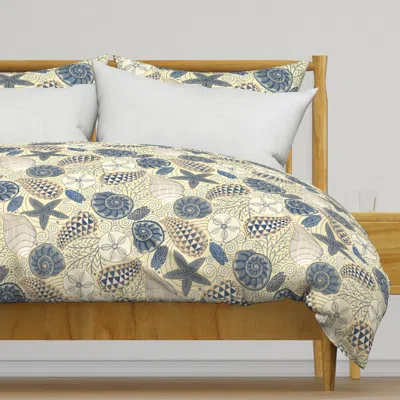 Spoonflower Abstract Shells - Linen Sand Duvet Cover