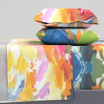 Spoonflower Abstracted Painted Landscape In Spring King Sheet Set