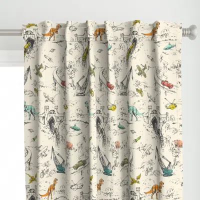 Spoonflower Adventure Toile Retro Curtain Panel In Multi