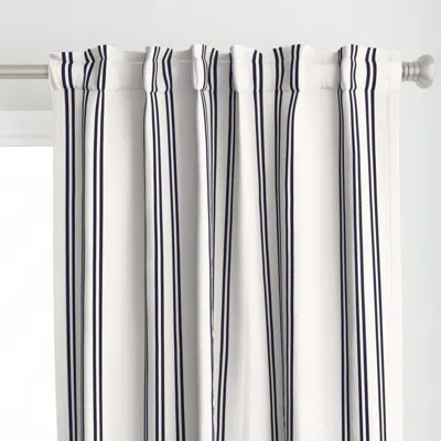 Spoonflower Aegean Stripe Navy White Curtain Panel