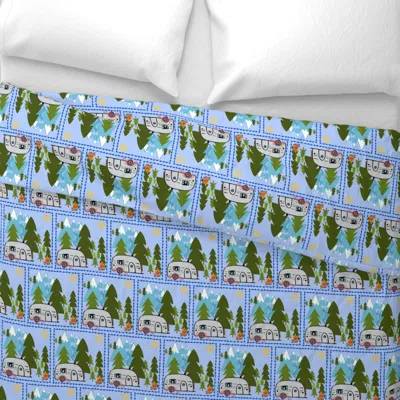 Spoonflower Airstream Camper Wide Cotton Sateen 3.5 oz 26" X 20" Standard Knife Edge