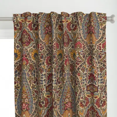 Spoonflower Alfred Paisley Faux Knap Curtain Panel