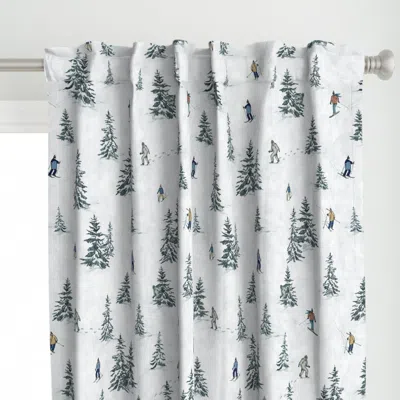Spoonflower Alpine Skiers And Hidden Curtain Panel