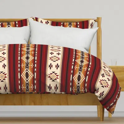 Spoonflower Amber Fire Vertical Bold Duvet Cover In Multi