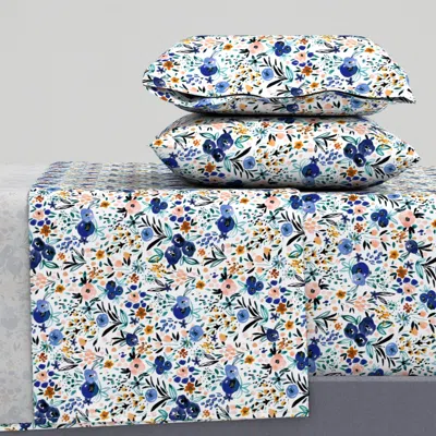 Spoonflower Anali Floral L King Sheet Set