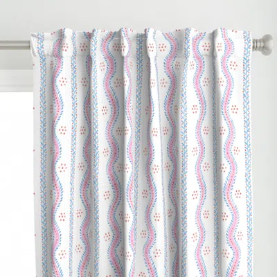 Spoonflower Andrew Stripe Cerulean Curtain Panel