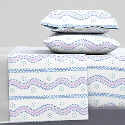 Spoonflower Andrew Stripe Party Leopards Copy Queen Sheet Set