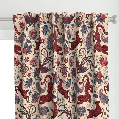 Spoonflower Animal Chintz Curtain Panel In Neutral