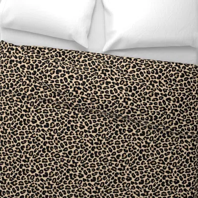 Spoonflower Animal Print Beige And Tan Leopard Print King Pillow Sham