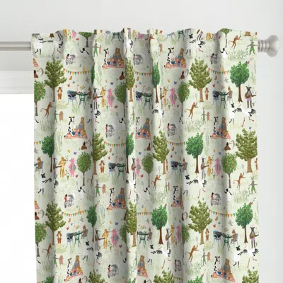 Spoonflower Animals' Garden Party Curtain Panel