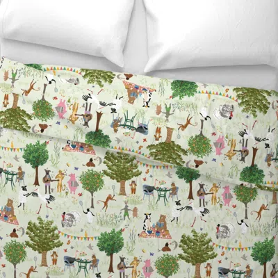 Spoonflower Animals' Garden Party King Pillow Sham