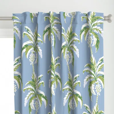 Spoonflower Antigua Palm On Blue Curtain Panel