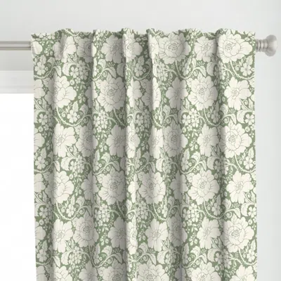 Spoonflower Antique Floral Damask Curtain Panel