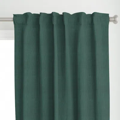 Spoonflower Antique Green Linen Curtain Panel