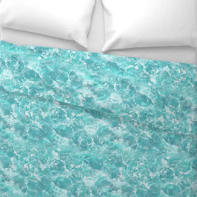 Spoonflower Aqua Coral Beach Watertexture Wide Cotton Sateen 3.5 oz 26" X 20" Standard Knife Edge