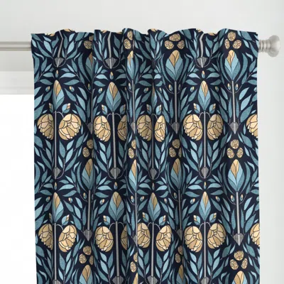 Spoonflower Art Deco Almond Cream Curtain Panel