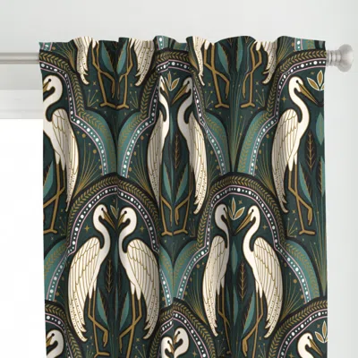 Spoonflower Art Deco Crane 1b Curtain Panel
