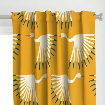 Spoonflower Art Deco Cranes - Curtain Panel