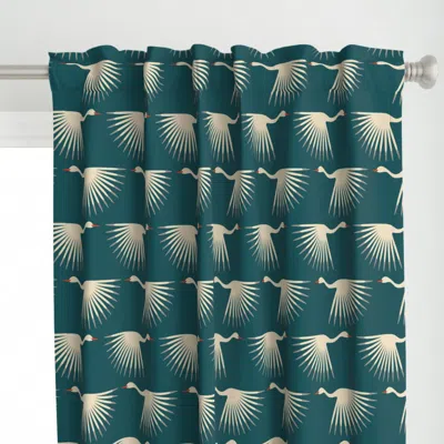 Spoonflower Art Deco Cranes Curtain Panel