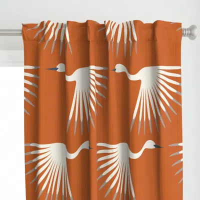 Spoonflower Art Deco Cranes - Terra Curtain Panel