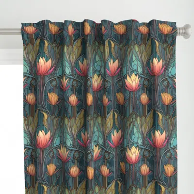Spoonflower Art Deco Egyptian Lotus Curtain Panel