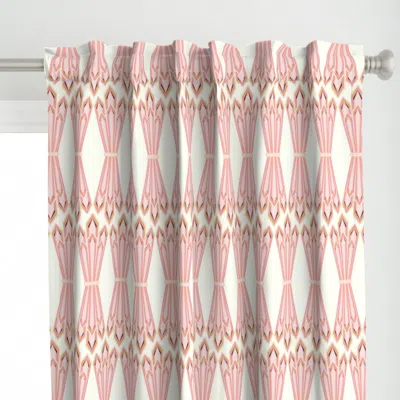 Spoonflower Art Deco Fan Light Pink Curtain Panel