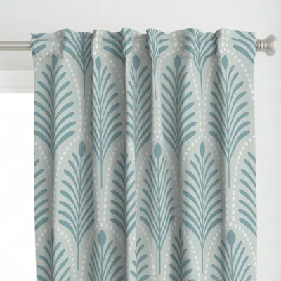 Spoonflower Art Deco Leaves - Dusty Curtain Panel