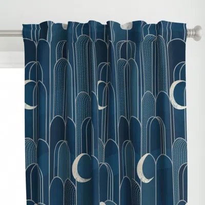 Spoonflower Art Deco Moon And Curtain Panel