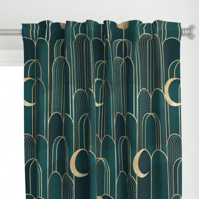 Spoonflower Art Deco Moon And Curtain Panel