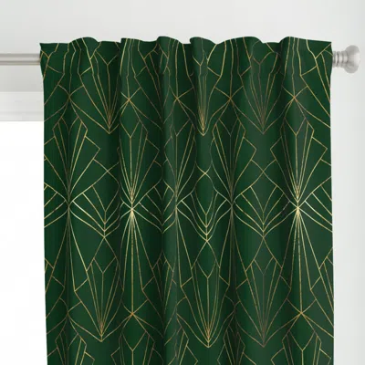 Spoonflower Art Deco On Emerald Green Curtain Panel