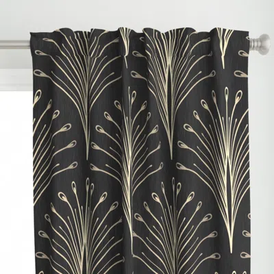 Spoonflower Art Deco Peacock Feather Curtain Panel