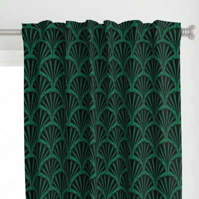 Spoonflower Art Deco Scales In Green Curtain Panel