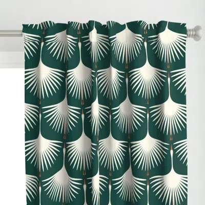 Spoonflower Art Deco Swans - 12" Curtain Panel