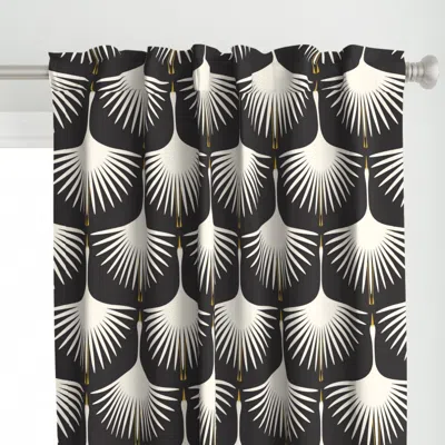 Spoonflower Art Deco Swans - 12" - Curtain Panel