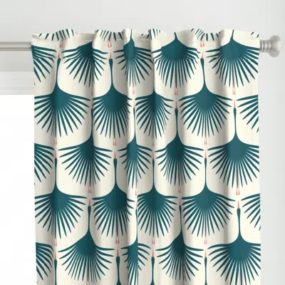 Spoonflower Art Deco Swans - 12" - Curtain Panel