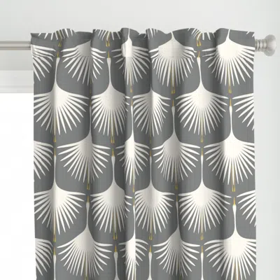 Spoonflower Art Deco Swans - 12" - Curtain Panel